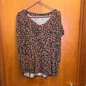 Leopard Print V-Neck Top